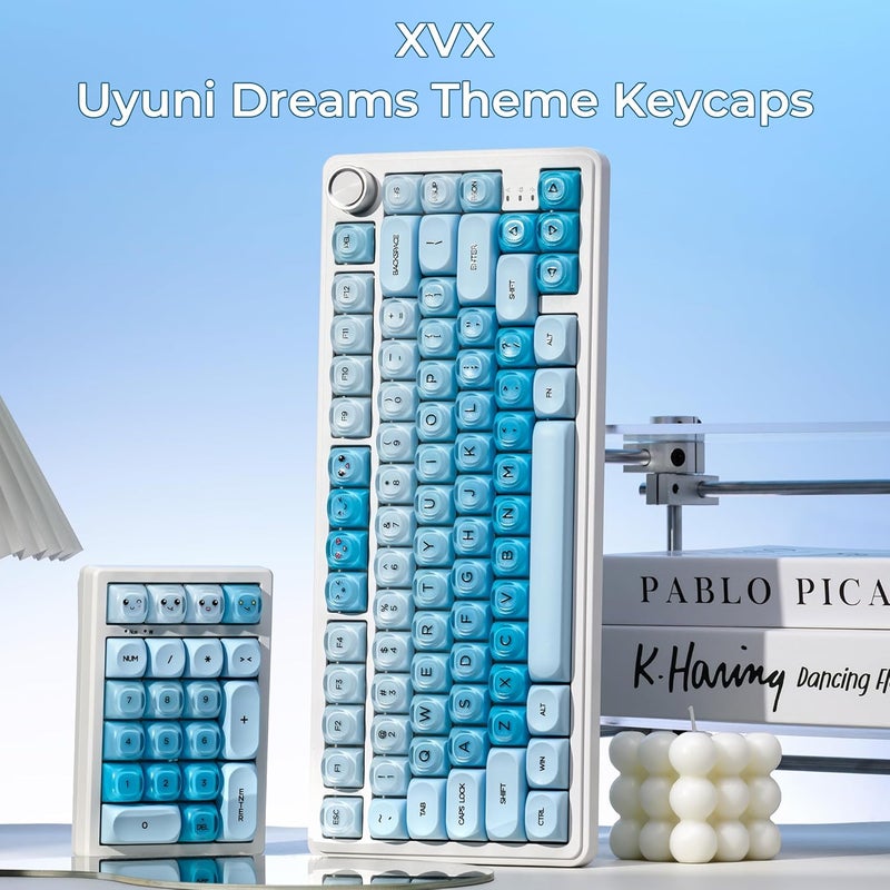 OHY PBT Keycaps, XVX Blue Jelly HOA Profile Key Cap, 132-Key Cute Custom Keycaps (for Mechanical Keyboards with Cherry/Gateron MX Switches)-Uyuni Dreams(ONLY KEYCAPS) - Image 2